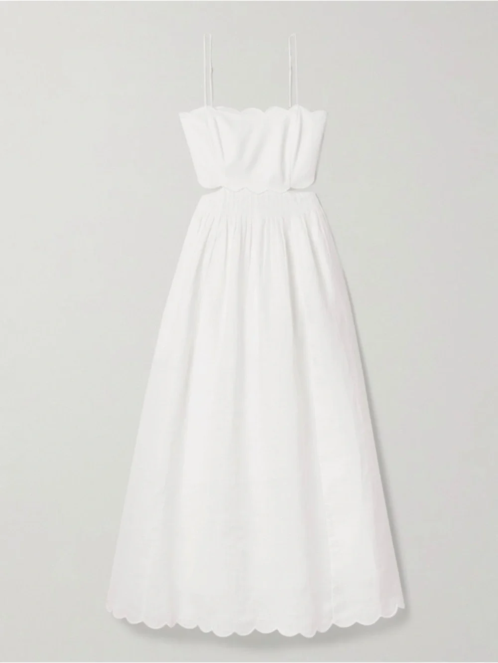 Lucy Paris White Scalloped Cutout Midi Dress - Picture 3 of 4